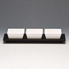 Zicco Melamin Çerezlik Sosluk, Akrilik Standlı, K-6006 Model, 3'lü, 32x10x5,5 cm
