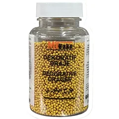 My Bake Altın Boncuk Şeker, 200 gr, 2 mm