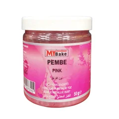 My Bake Pembe Metalik Toz Gıda Boyası, 50 gr