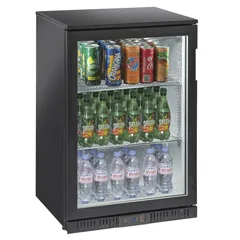 NDustrıo GDC-150-PT Bar Arkası Tek Kapılı Şişe Soğutucu, Siyah, 60x52x90 cm
