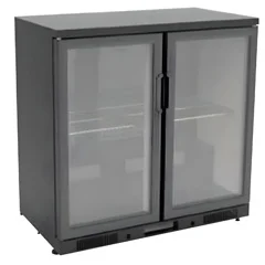 NDustrıo GDC-250-PT Bar Arkası 2 Kapılı Şişe Soğutucu, Siyah, 90x52x90 cm