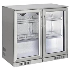 NDustrıo GDC-250-SS Bar Arkası 2 Kapılı Şişe Soğutucu, Inox, 90x52x90 cm