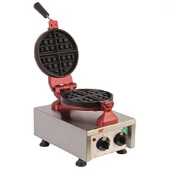 Omake WFL01 E12 Manuel Zamanlayıcılı Tekli Waffle Makinesi, Yuvarlak Model, Kalıp Çapı 18 Cm, Elektrikli