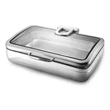 Öztiryakiler Chafing Dish, Dikdörtgen,Cam Kapaklı, Kızaklı, Isıtıcısız, Gn 1/1, 11,2 Litre - Görsel 1