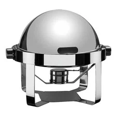 Öztiryakiler Chafing Dish, Küresel Kapak, Düz Ayak, Mat, Kızaklı, Isıtıcısız