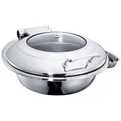 Öztiryakiler Chafing Dish, Yuvarlak, Cam Kapaklı, Ayaksız, 6 L, Gn 2/3