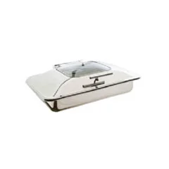 Öztiryakiler Dikdörtgen Cam Kapaklı Chafing Dish, Ayaksız, Gn 1/1, 9 lt