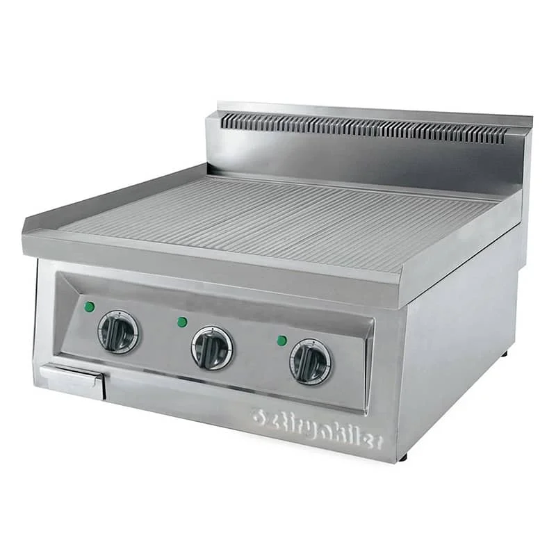 Öztiryakiler Elektrikli Grill Plate Oluklu Krom Kaplı Ogp N C