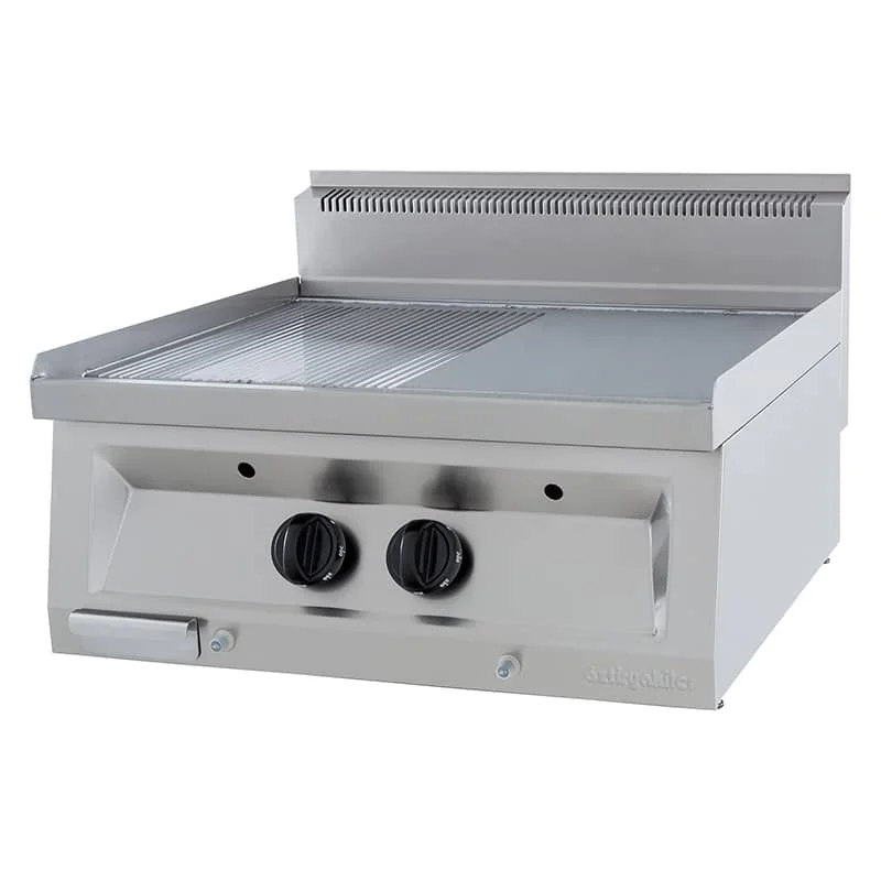 Öztiryakiler Gazlı Grill Plate Yarı Oluklu Sert Krom Kaplı Ogpg 2n Ps