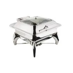 Öztiryakiler Kare Cam Kapaklı Chafing Dish, Ayaklı, Gn 2/3, 6 lt
