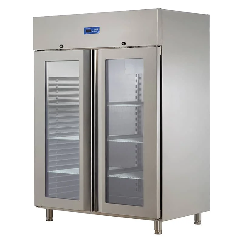 Öztiryakiler Monoblok Çift Cam Kapılı, Dik Tip Buzdolabı, Gn 1200 NMV Model, 304 Kalite