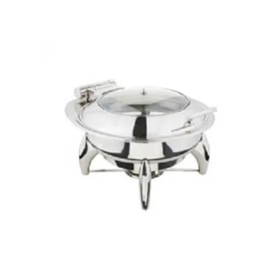 Öztiryakiler Yuvarlak Cam Kapaklı Chafing Dish, Ayaklı, 2/3 Gn