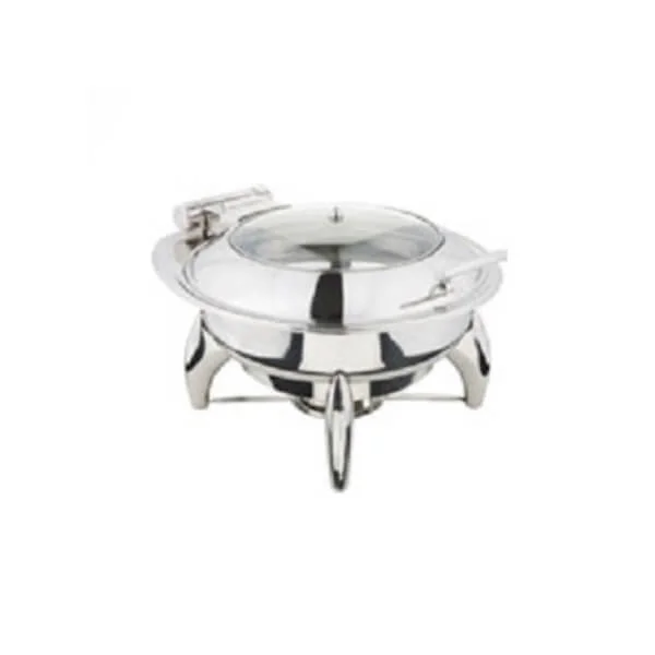 Öztiryakiler Yuvarlak Cam Kapaklı Chafing Dish, Ayaklı, 2/3 Gn