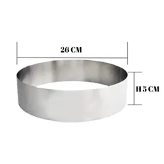 Beysa Pasta Çemberi Pandispanya Çember Inox 26 cm H5 2 mm