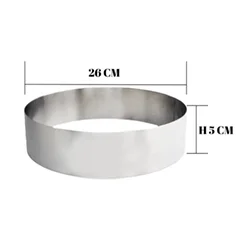 Beysa Pasta Çemberi Pandispanya Çember Inox 26 cm H5 2 mm