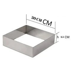 Beysa Pasta Çemberi Pandispanya Çember Inox 30X30 Cm H1,5