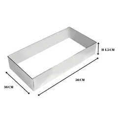Beysa Pasta Çemberi Pandispanya Dikdörtgen 56x36 Cm  H4,5