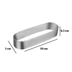 Beysa Pasta Çemberi Pandispanya Inox 10X4  Cm H5 OVAL