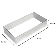 Beysa Pasta Çemberi Pandispanya  Inox Dikdörtgen 11x3,5 Cm H 7