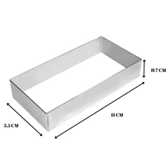 Beysa Pasta Çemberi Pandispanya Inox Dikdörtgen 11x3,5 Cm H 7