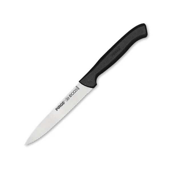 Pirge Ecco Dişli, Sivri Sebze Bıçağı, 12 cm, Siyah