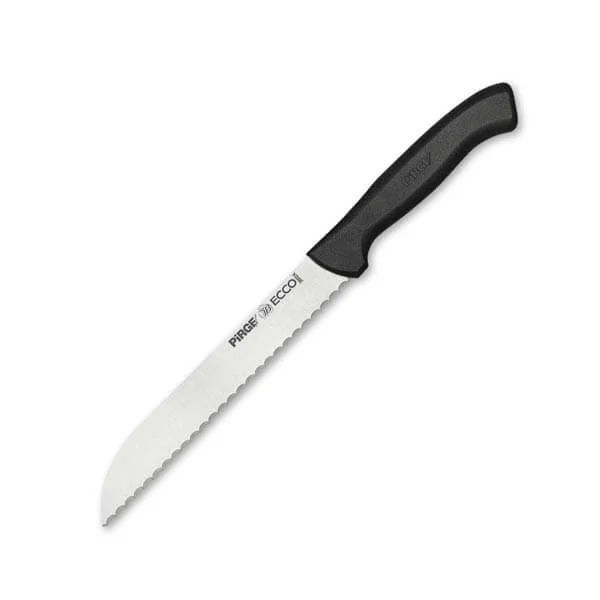 Pirge Ecco Pro Ekmek Bıçağı, Dişli, 17,5 cm, Siyah