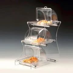 Zicco Polikarbon Fanuslu Teşhir Standı, 3 Katlı, 30x58x72 cm