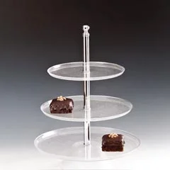 Zicco Polikarbon Pasta Meyve Teşhir Standı, 3 Katlı, 25x30x35x50 cm, Şeffaf