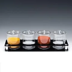 Zicco Polikarbon Sosluk Reçellik Baharatlık, Akrilik Standlı, 4'lü, 49x14x14 cm