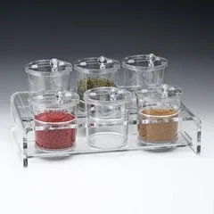 Zicco Polikarbon Sosluk Reçellik Baharatlık, Akrilik Standlı, 6'lı, 42x26x20 cm