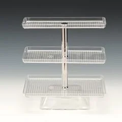 Zicco Polikarbon Tepsili Teşhir Standı, 3 Katlı, 20x30x47,5 cm