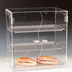 Zicco Polikarbon Tepsili Teşhir Standı, 3 Katlı, Kapaklı, 45x31x46 cm