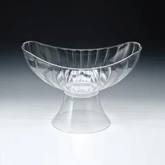 Zicco Polikarbon Teşhir Kasesi, Gondol, Ayaklı, 42,5x25,5x29 cm, Şeffaf