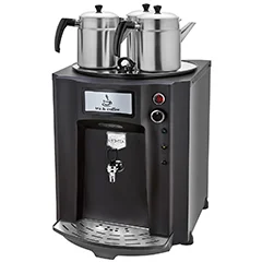 Remta DE10P Premium Jumbo Çay Makinesi, Elektrikli, 3 Demlikli, 40 Litre Kapasiteli, Siyah