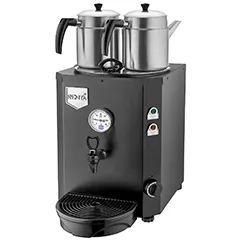 Remta DE12 Jumbo Çay Makinesi, Elektrikli, 2 Demlikli, 15 Litre Kapasiteli , Siyah
