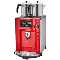 Remta DE12P Premium Jumbo Çay Makinesi, Elektrikli, 2 Demlikli, 15 Litre Kapasiteli, Kırmızı