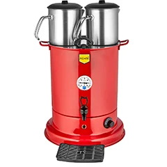 Remta EL10 Elite Çay Makinesi, Elektrikli, 2 Demlikli, 25 Litre Kapasiteli , Kırmızı