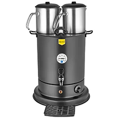 Remta EL10 Elite Çay Makinesi, Elektrikli, 2 Demlikli, 25 Litre Kapasiteli , Siyah
