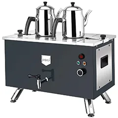 Remta EP02(L) Çift Cidarlı Çay Makinesi, Elektrikli, 2 Demlikli, 20 Litre Kapasiteli, Siyah