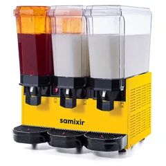 Samixir 60.SMMY Klasik Triple Soğuk İçecek Dispenseri, 20+20+20 lt, 2 Karıştırıcılı ve 1 Fıskiyeli, Sarı