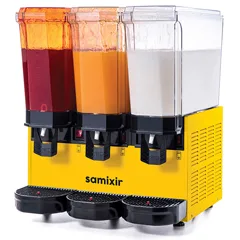 Samixir 60.SSMY Klasik Triple Soğuk İçecek Dispenseri, 20+20+20 lt, 2 Fıskiyeli ve 1 Karıştırıcılı, Sarı