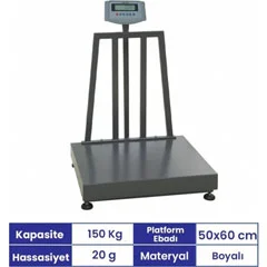 Seles Tartım Baskülü, 150 kg, 50x60 cm, A1 L