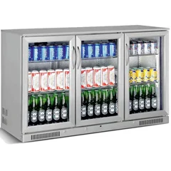 Senox 3 Kapılı Bar Altı Şişe Soğutucu , 135x50,5x85 cm, Inox