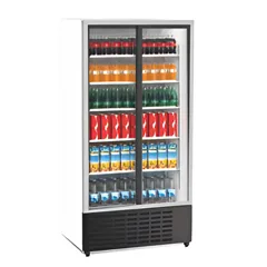 Senox Çift Kapılı Dik Tip Şişe Soğutucu, Kanopisiz Sürgü Kapılı, Beyaz, 98x74x214,5 cm