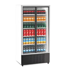 Senox Çift Kapılı Dik Tip Şişe Soğutucu, Kanopisiz Sürgü Kapılı, Beyaz, 98x74x214,5 cm
