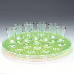 Zicco Shot Servis Standı, Polikarbon Tepsili, 21'li, 34 cm, Pembe