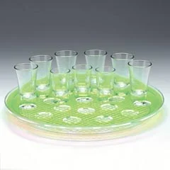 Zicco Shot Servis Standı, Polikarbon Tepsili, 21'li, 34 cm, Pembe