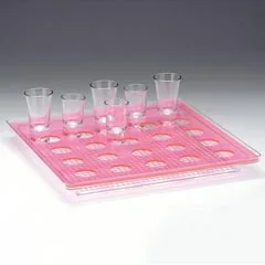Zicco Shot Servis Standı, Polikarbon Tepsili, Kare, 25'li, 34x24 cm, Pembe