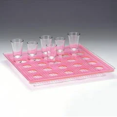 Zicco Shot Servis Standı, Polikarbon Tepsili, Kare, 25'li, 34x24 cm, Pembe