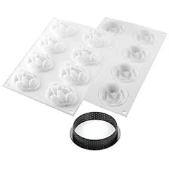 Silikomart Kit Tarte Ring Cocoa Silikon Kalıp, 70 mm
